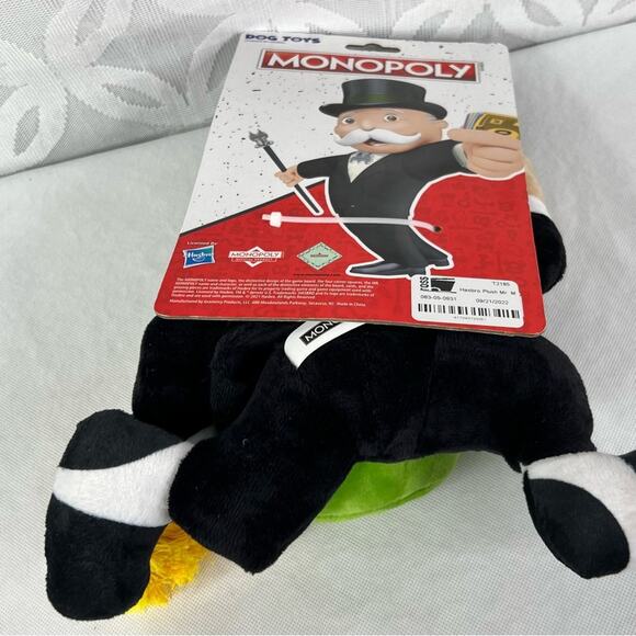 5 for $25| Monopoly Uncle Pennybags Dog Toy Squeak and Crinkle with rope NEW - Picture 4 of 5